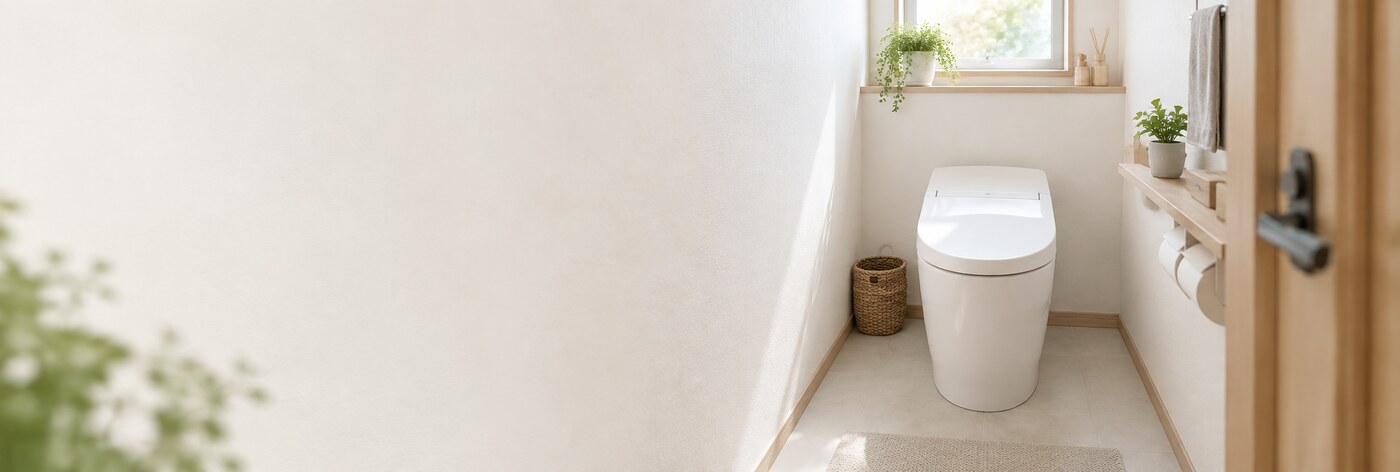 明るく清潔感のあるトイレ空間