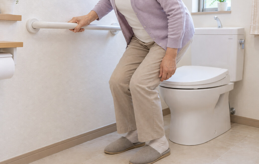 手すりを設けたトイレリフォーム後のイメージ